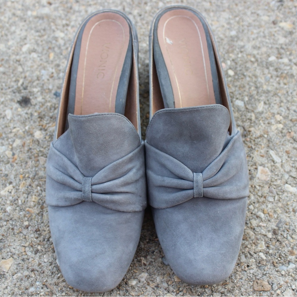 Women's Vionic Plaza Presley Heeled Mules Grey Suede Sz 8 - Picture 8 of 8